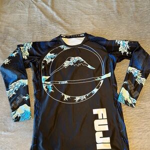 Men’s Black & Blue Long Sleeve Swim Rash Guard